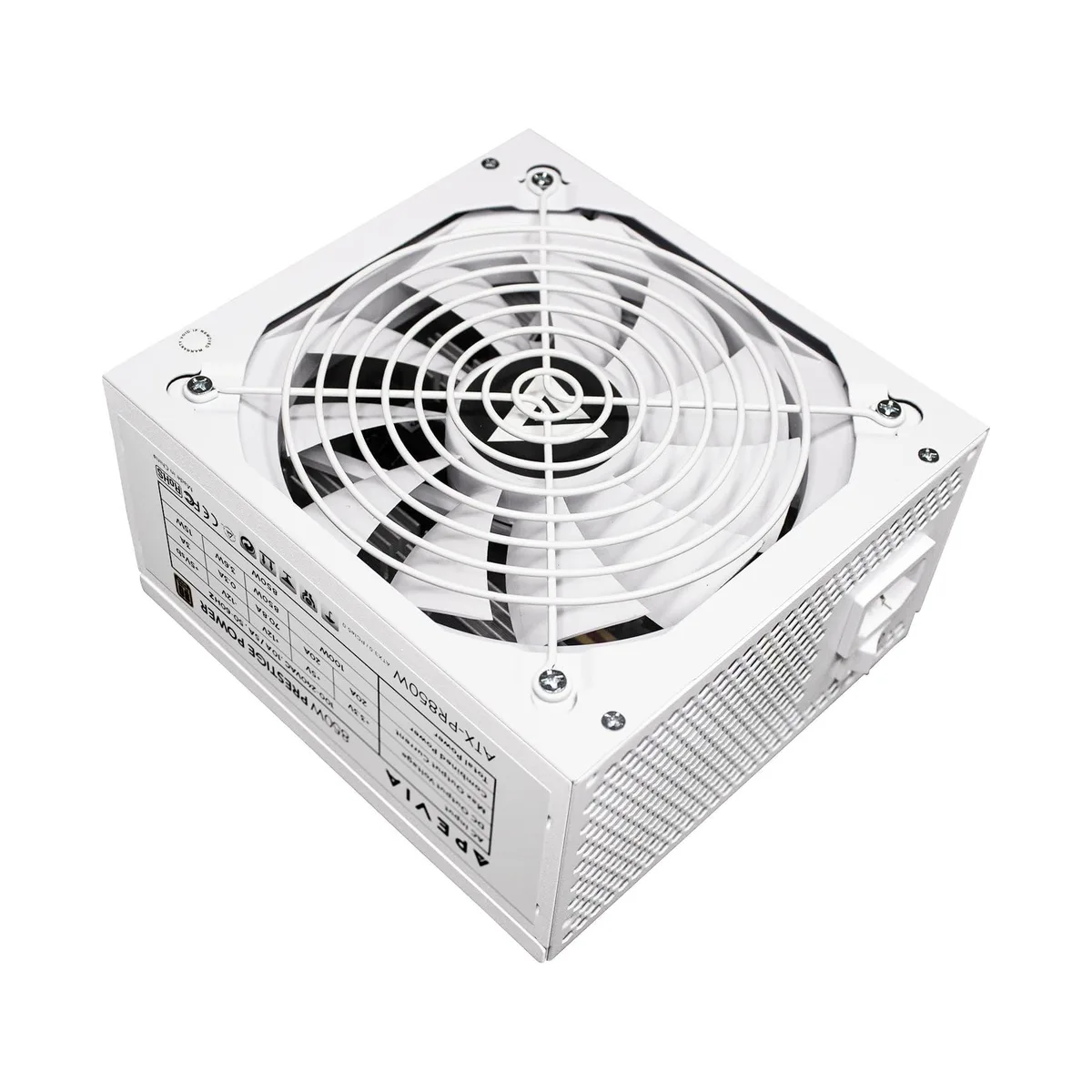 White ATX power supply with 135mm white fan and modular cables