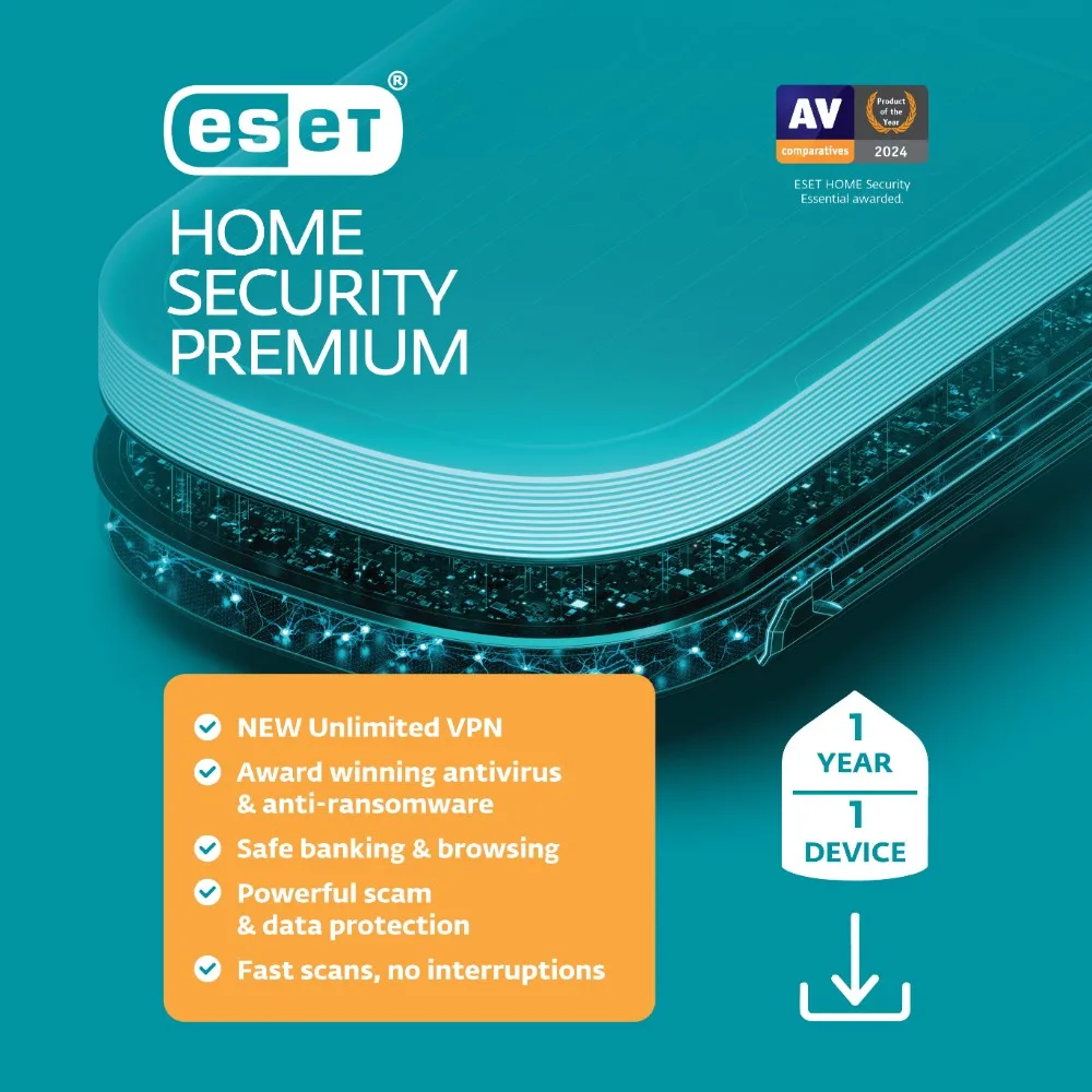 ESET ESET Home Security Premium 2026 1 Device 1 Year Unlimited VPN Download — Produktfoto