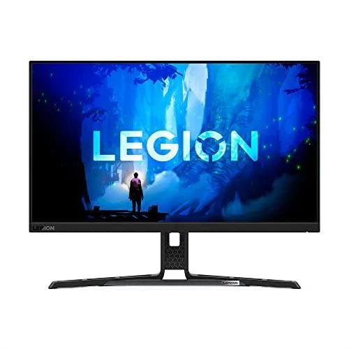 24.5 inch black gaming monitor with thin bezels on three sides and an adjustable stand