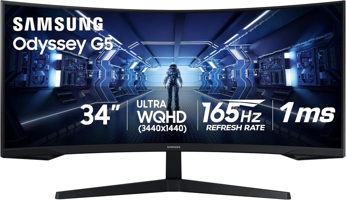 SAMSUNG SAMSUNG Odyssey G5 34" UWQHD 165Hz Curved Gaming Monitor LC34G55TWWNXZA — toote foto