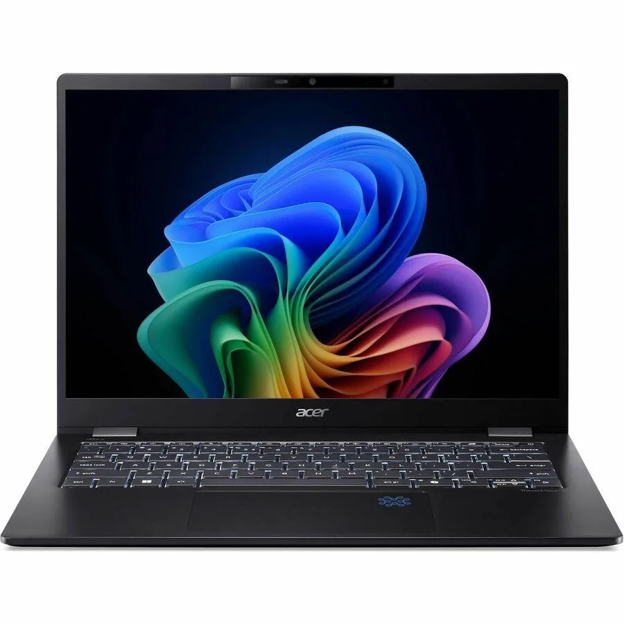 Silver 14 inch laptop closed on a plain background