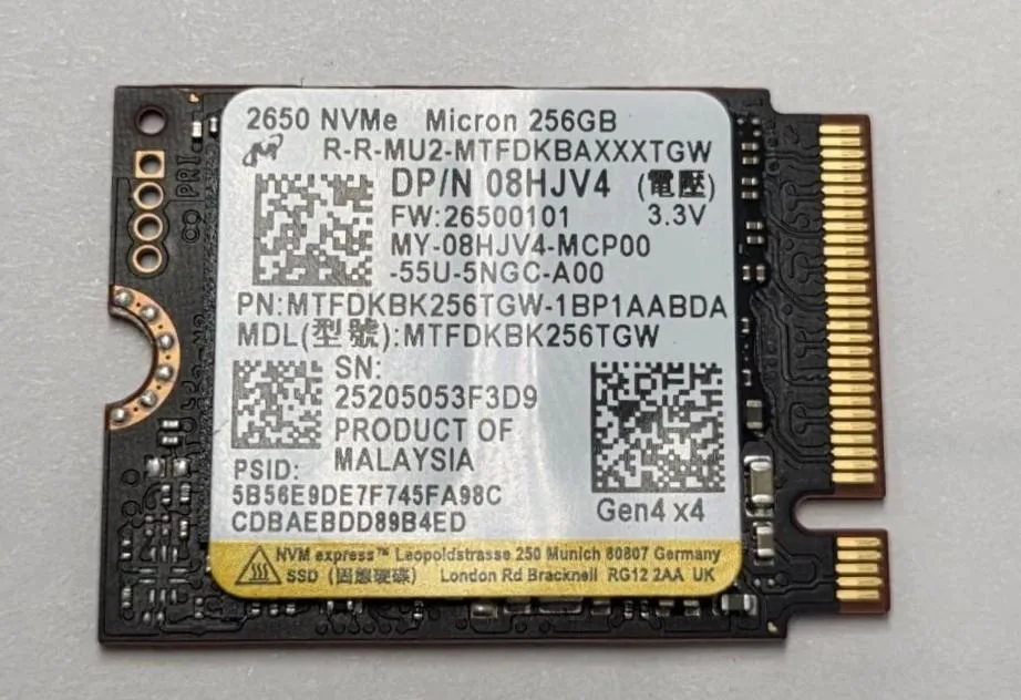 Micron Micron 2650 256GB M.2 2230 NVMe PCIe 4.0 x4 internal SSD — photo du produit