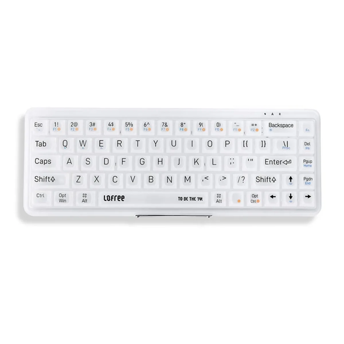 Compact 68-key mechanical keyboard with matte aluminium frame and white LED backlighting