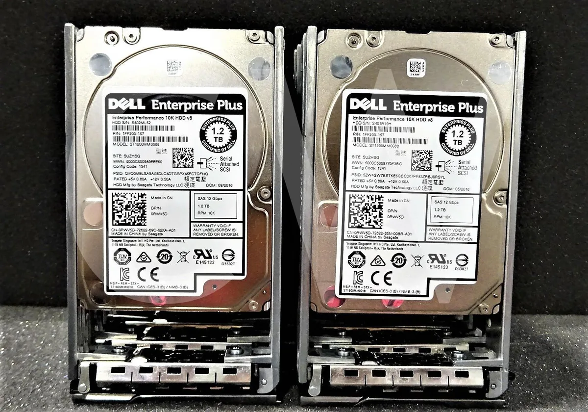 Silver 2.5 inch SAS hard drive in Dell EqualLogic caddy tray