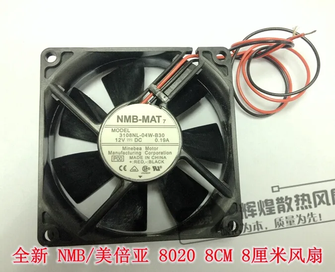 OEM Industries OEM Industries 3108NL-04W-B30 80mm 12V .19A 2-Wire Ball Bearing Fan — 商品照片