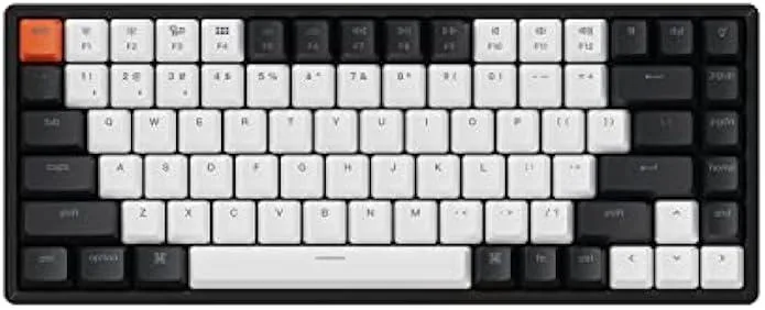 Compact 75 percent 84-key mechanical keyboard with aluminium frame and RGB backlight