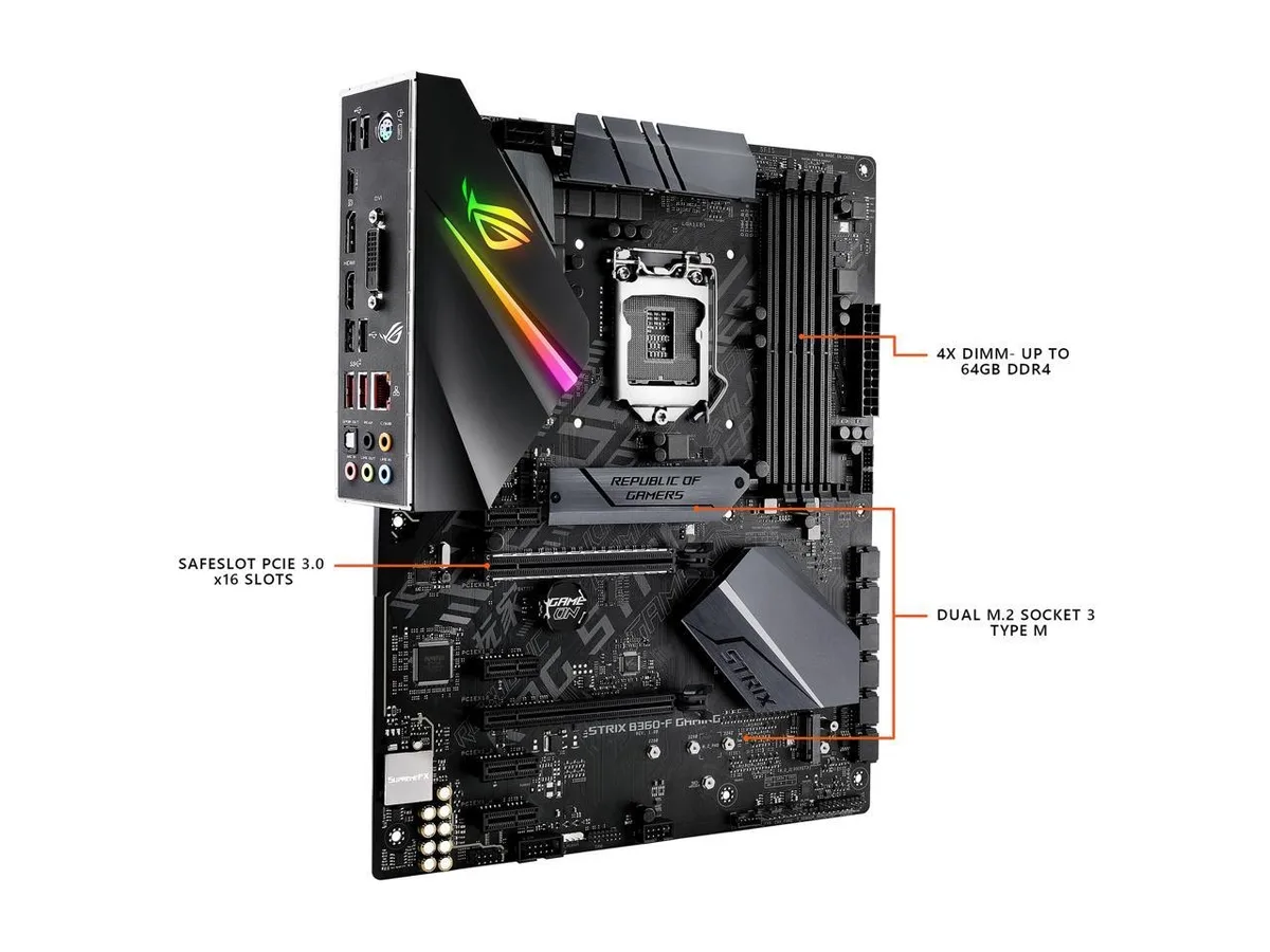 ASUS ASUS ROG STRIX B360-F GAMING LGA1151 (300 Series) DDR4 ATX Intel motherboard — product photo