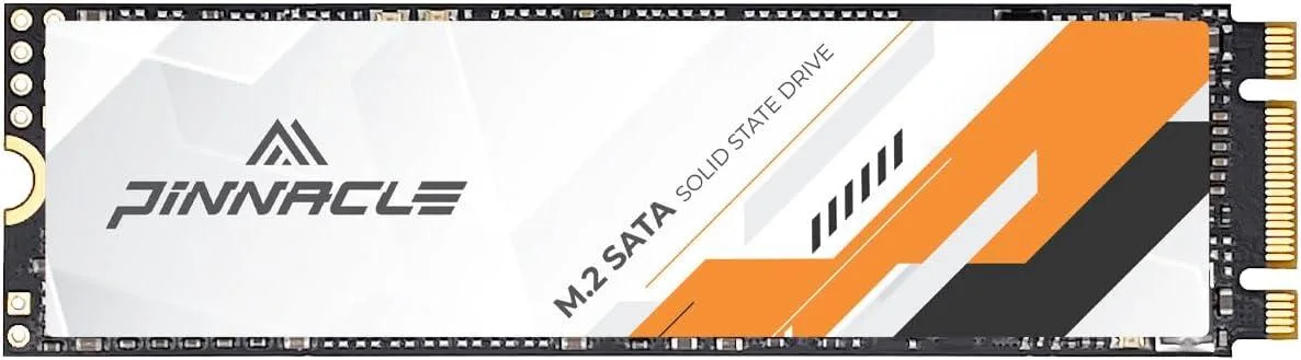 Green circuit board with gold edge connector and black controller chip, M.2 2280 SATA SSD