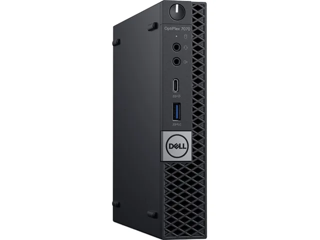 Small black rectangular desktop tower standing upright