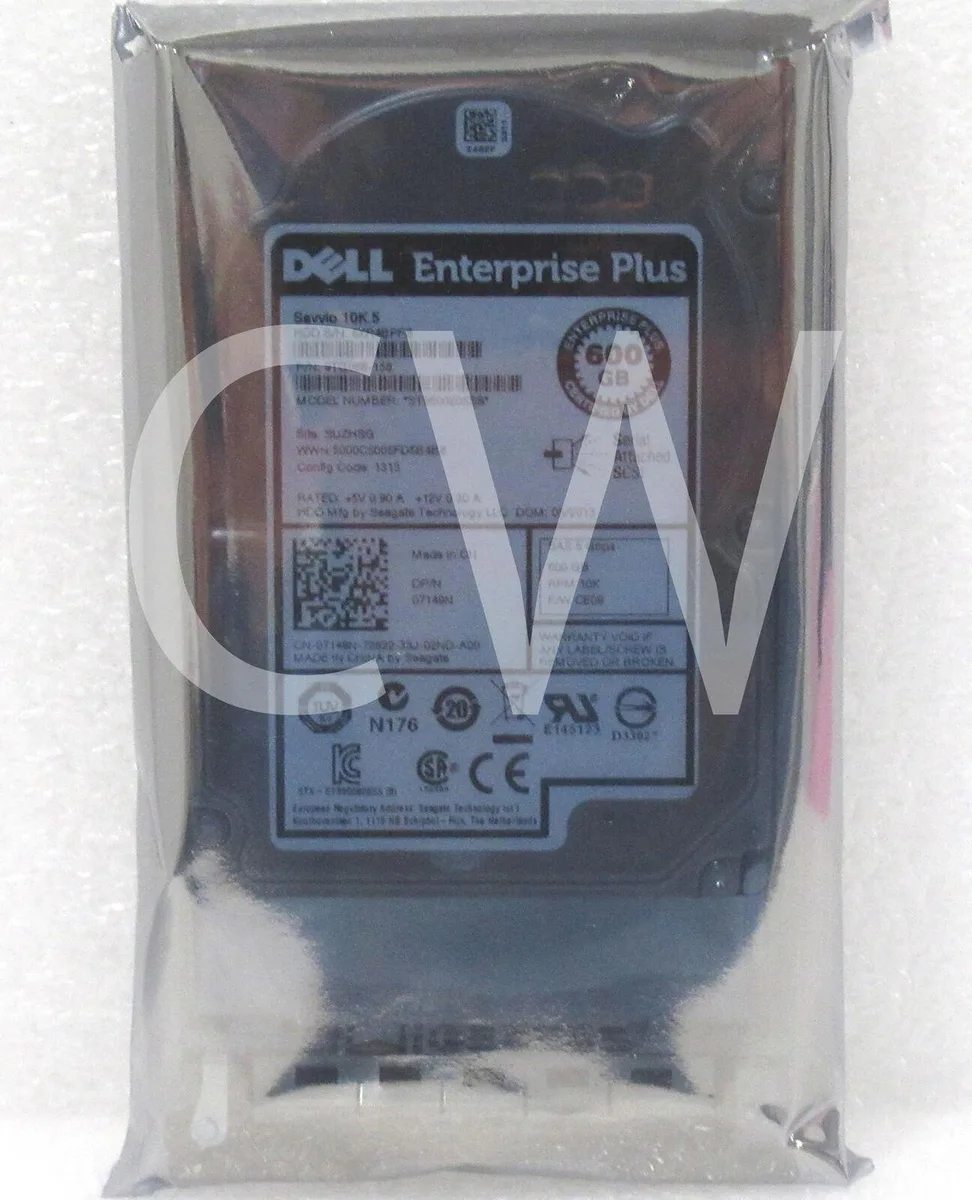 Silver 2.5 inch SAS hard drive with black caddy tray