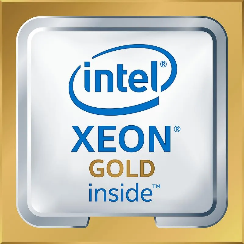 Intel Xeon Gold 6142 processor, silver metal heat spreader with gold contact pads, rectangular LGA3647 form factor