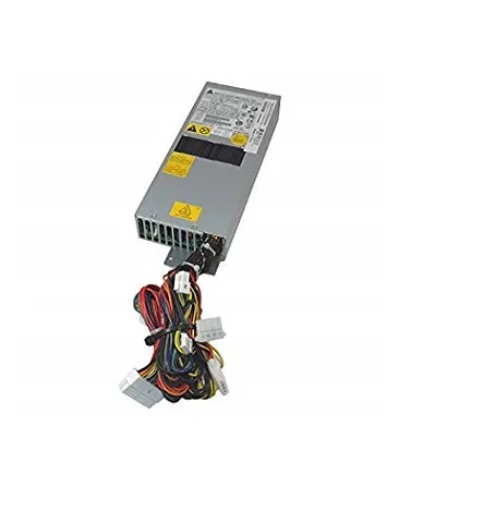 Silver 1U power supply unit with rear fan grille and IEC inlet