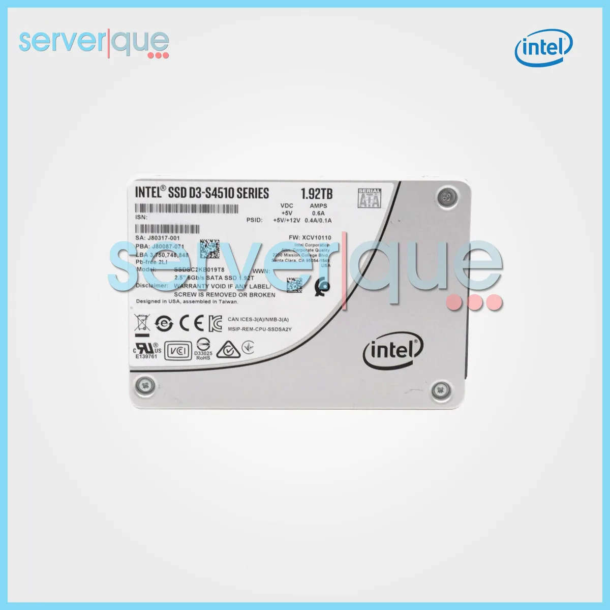 Intel D3-S4510 1.92TB 2.5 inch SATA internal SSD