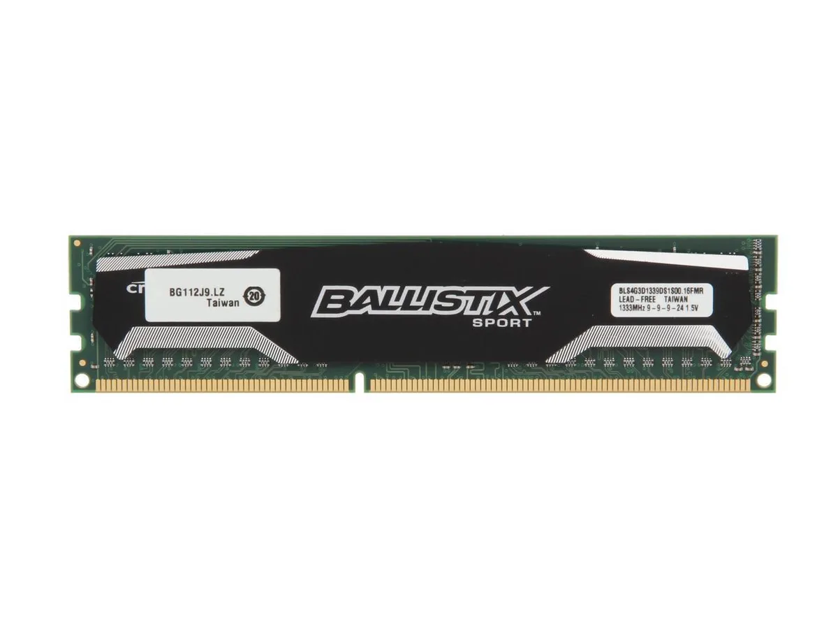 Crucial Crucial Ballistix Sport BLS4G3D1339DS1S00 4GB DDR3 1333 CL9 desktop RAM — photo du produit