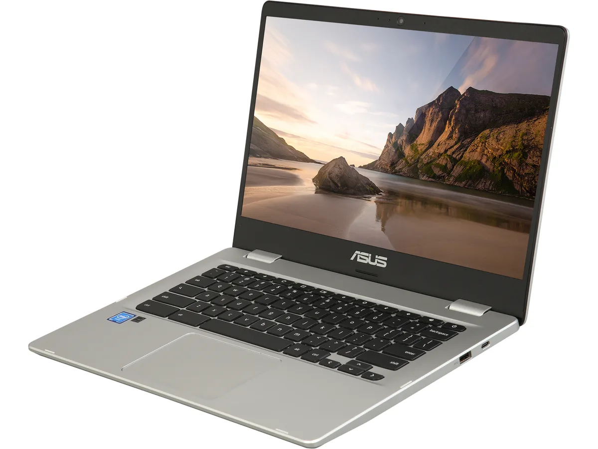 ASUS ASUS C423NA-DH02 Chromebook 14" HD Intel Celeron N3350 4GB 32GB eMMC Silver — produkto nuotrauka