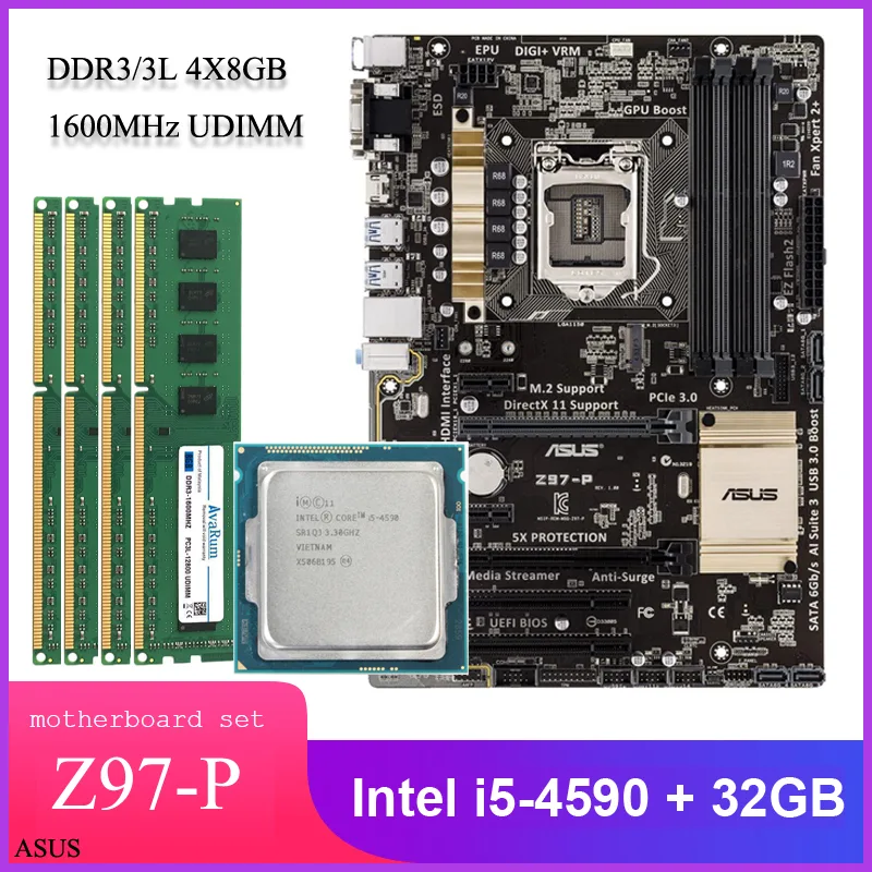 Avarum Avarum ASUS Z97-P i5-4590 32GB DDR3 1600MHz Combo — 商品写真