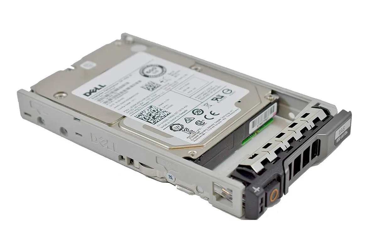 Small silver 2.5 inch hard drive mounted in black server tray