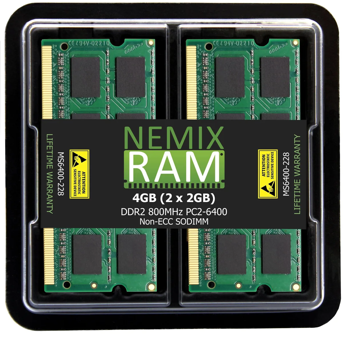 NEMIX RAM NEMIX RAM 4GB (2x2GB) DDR2 800 PC2-6400 200-Pin SODIMM laptop RAM — fotografia produktu