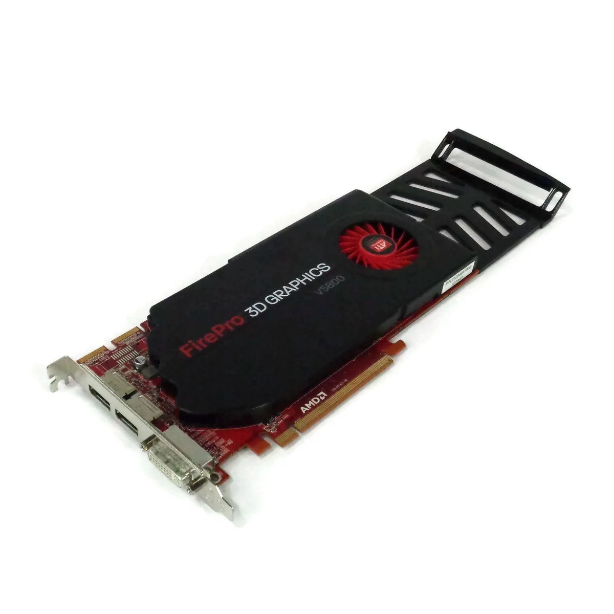 Full-height single-slot graphics card with rear bracket, two DisplayPort and one DVI port