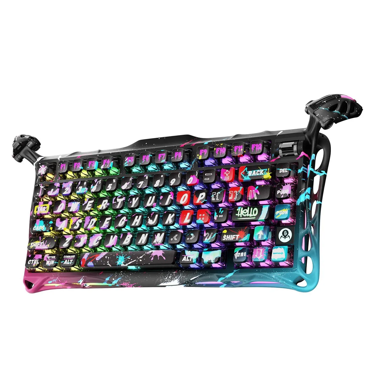 Vszerda Vszerda Mercury V75 Pro 75% Hall Effect Gaming Keyboard Neon Graffiti — foto produk