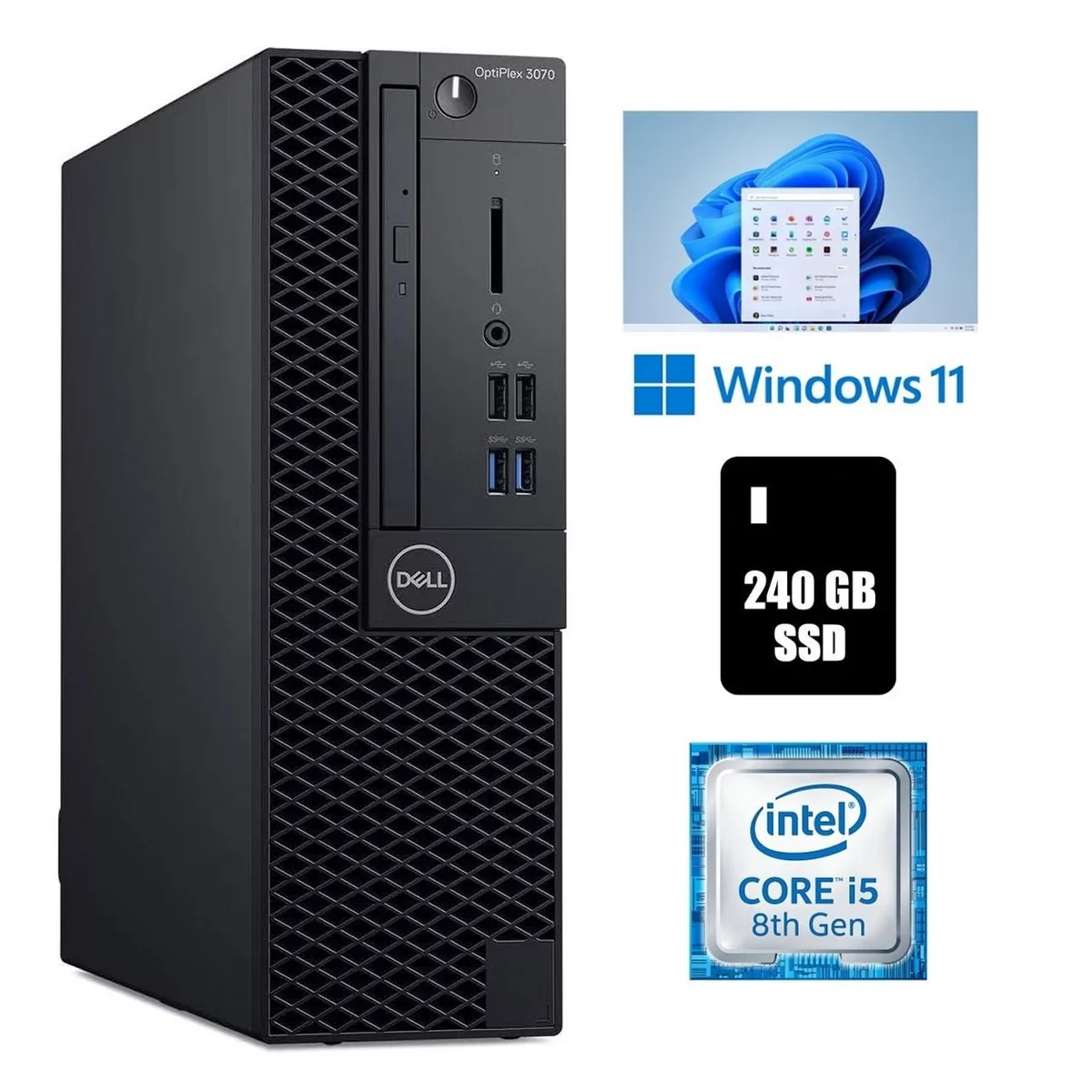 Small black desktop tower in compact form factor