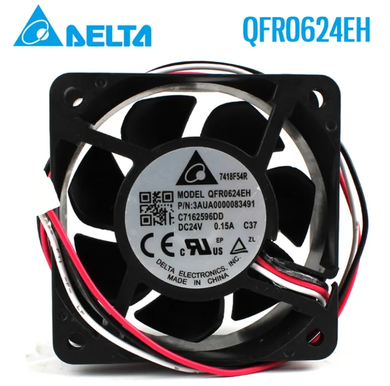 Fans Fans QFR0624EHDescription 60x60x25.4mm 24V 0.15A ball IP55 case fan — product photo