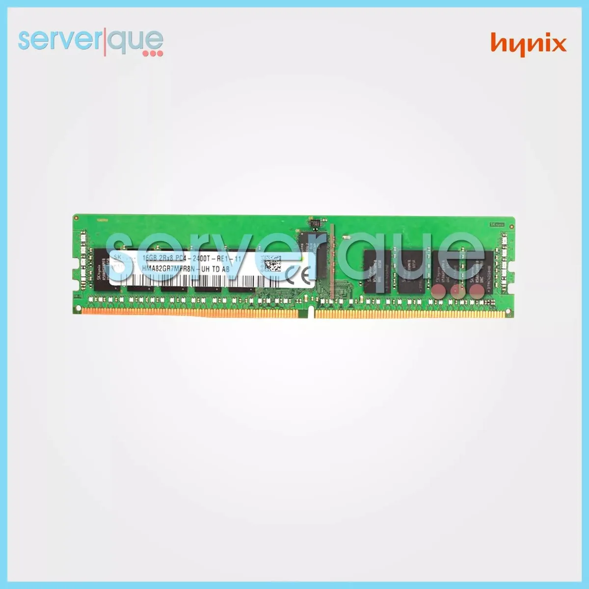 Green 288-pin DDR4 DIMM with black chips and gold contacts