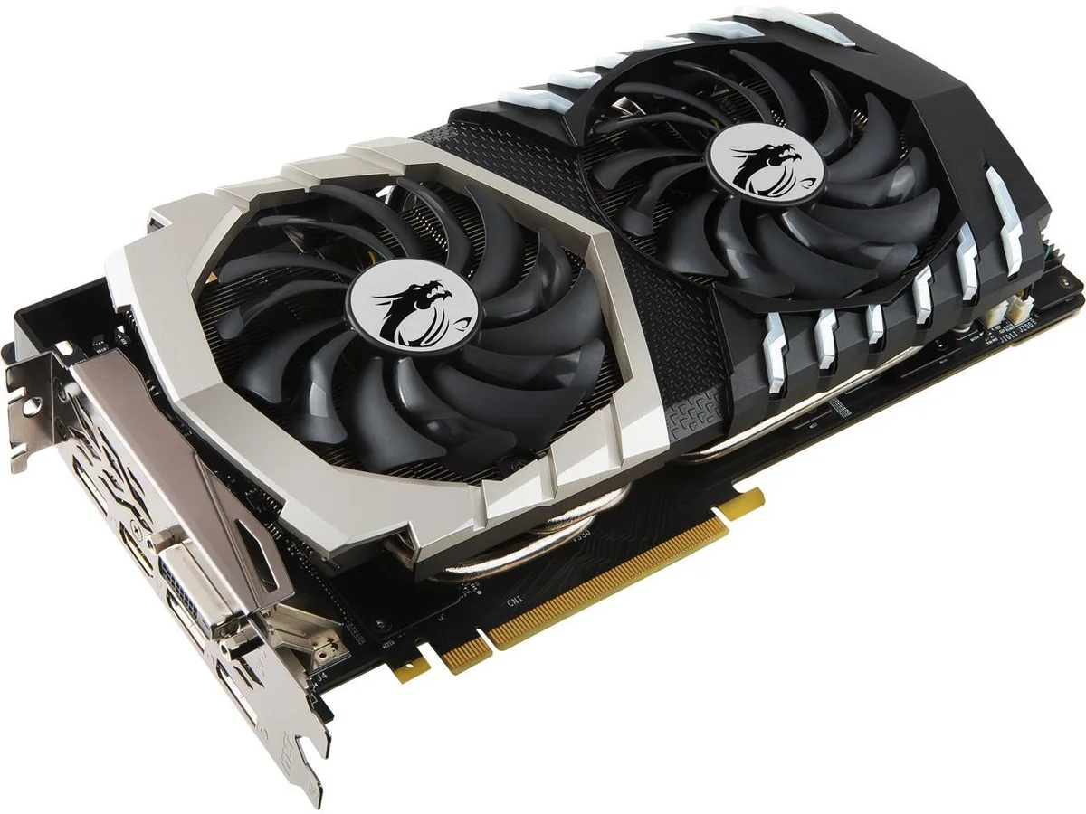 MSI GeForce GTX 1070 Ti Titanium 8G graphics card with dual-fan cooler and metal backplate