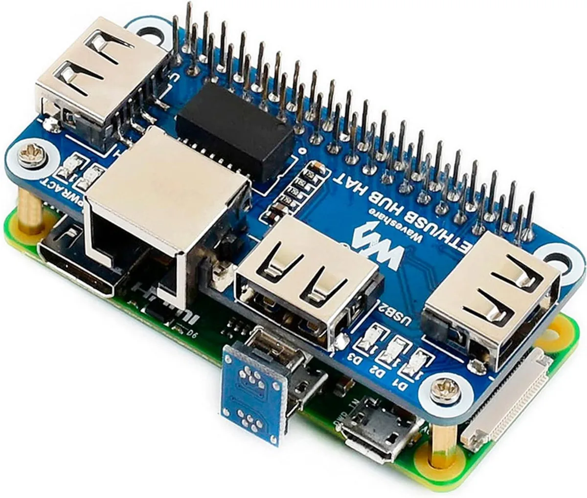 MCDODO MCDODO Ethernet USB HUB HAT Expansion Board for Raspberry Pi 10/100M RJ45 3x USB 2.0 65x30mm — 商品照片