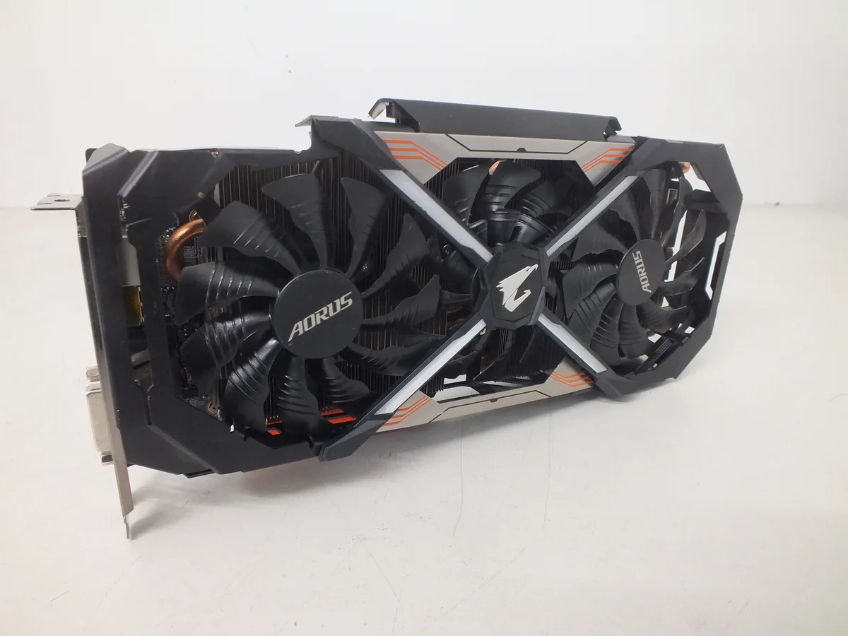 GIGABYTE AORUS GeForce GTX 1080 Ti triple-fan graphics card with metal backplate