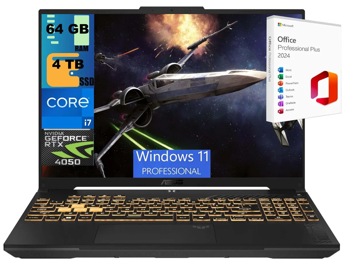 Gray 16 inch gaming laptop with matte finish and RGB keyboard