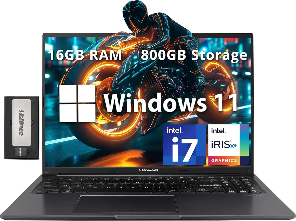 ASUS ASUS Vivobook 16" i7-1255U 16GB 800GB (512GB+288GB Dock) Black — preces foto
