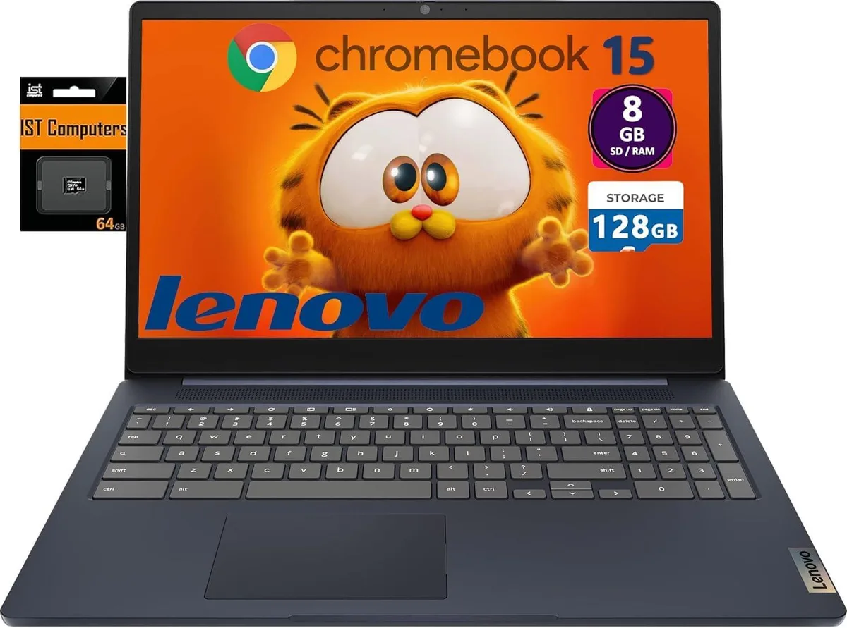 Abyss Blue 15.6 inch Chromebook with narrow bezels