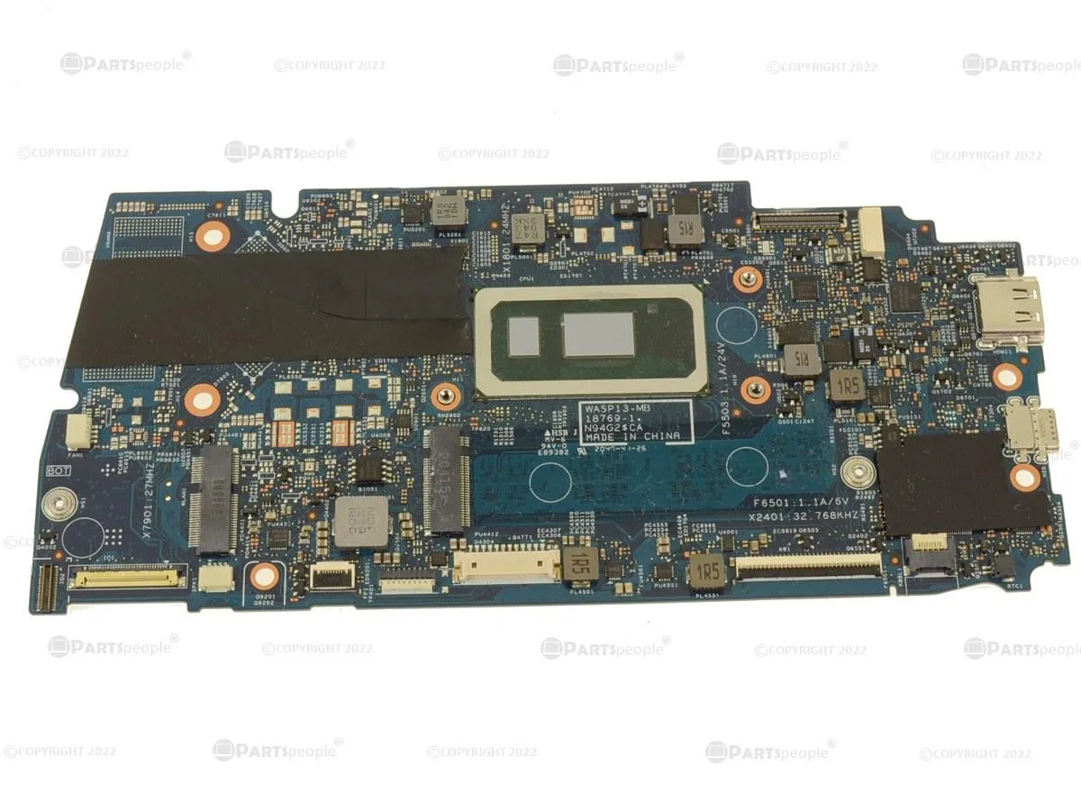 Green rectangular circuit board with silver components and integrated processor visible