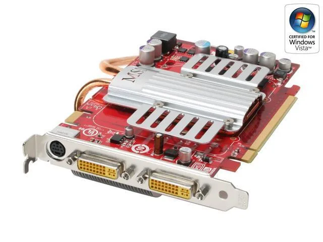 MSI GeForce 8600 GT graphics card with dual DVI ports and silver heatsink