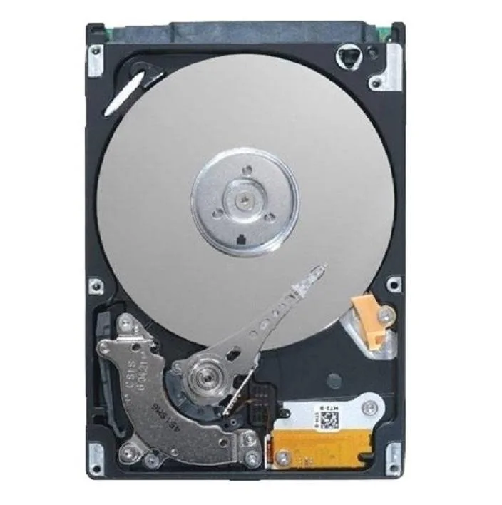 A standard 3.5 inch internal hard drive in a plain silver metal casing with a green circuit board visible on the underside