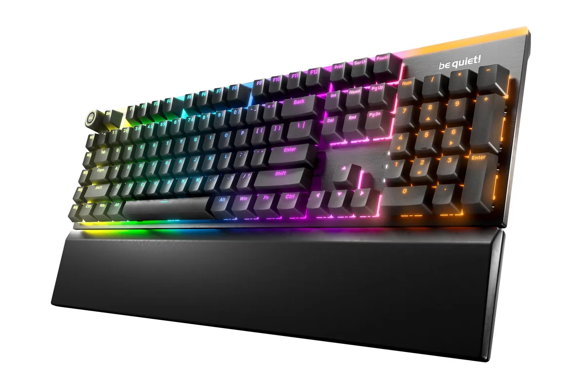 be quiet! be quiet! Light Mount Gaming Keyboard Linear Silent Switches USB 2.0 3 Foam Layers — product photo