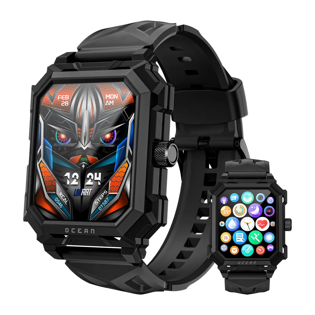 LOKMAT LOKMAT OCEAN MAX 1.96" Smart Watch Black — product photo
