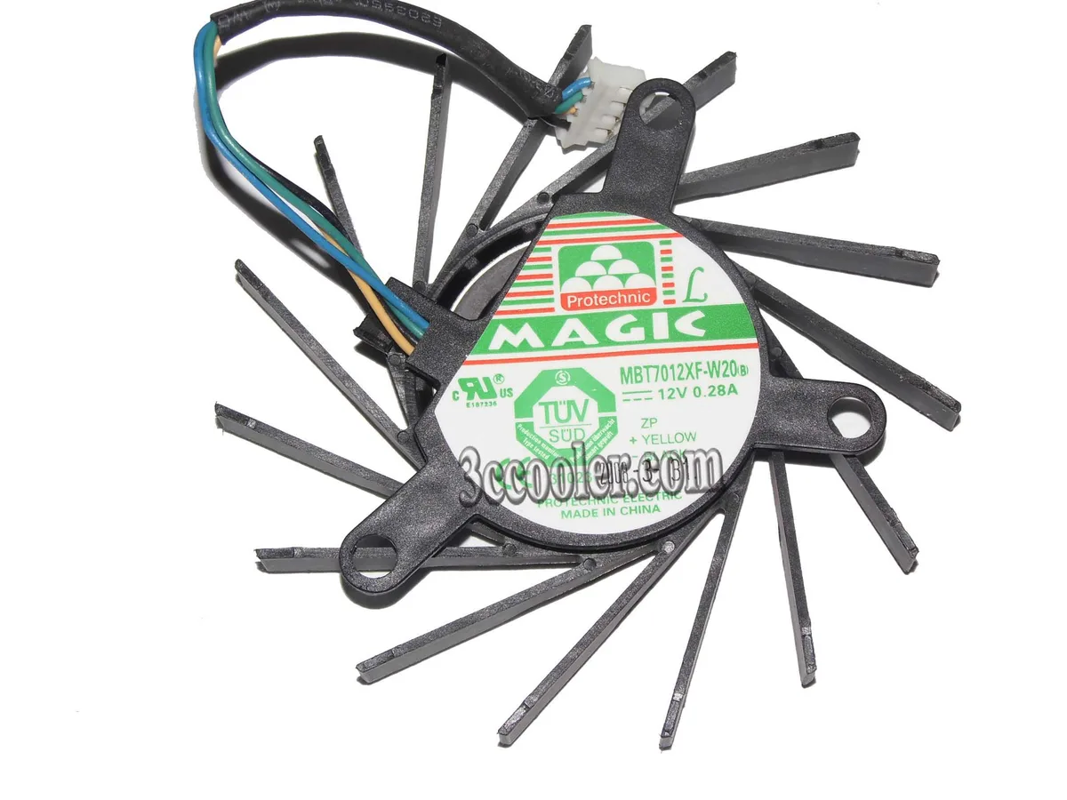 Small black frameless 4-pin VGA cooling fan