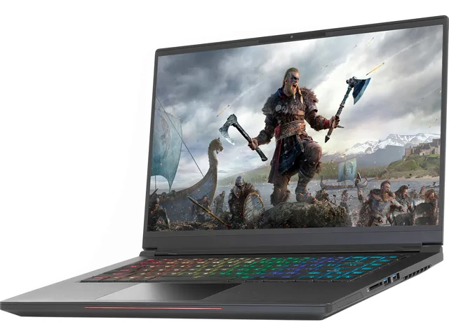 Black Intel Whitebook gaming notebook, 15.6 inch screen, thin bezels, 0.7 inch profile