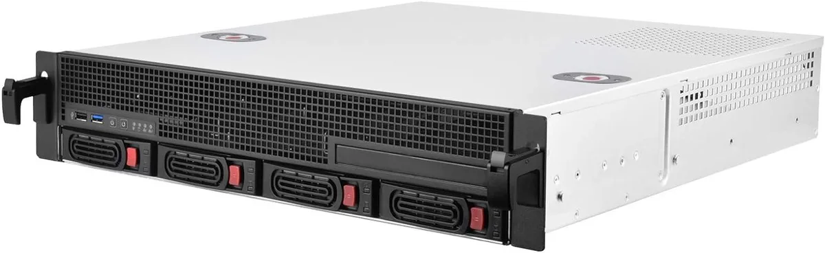 Silverstone Silverstone RM21-304 2U Micro-ATX Rack Server Chassis 4×3.5" Bay — product photo