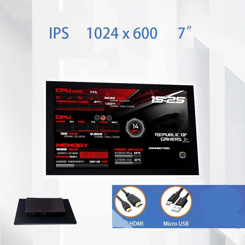 Corn Electronics Corn Electronics 7" Secondary Screen AIDA64 1024x600 IPS 60Hz 45% sRGB — product photo