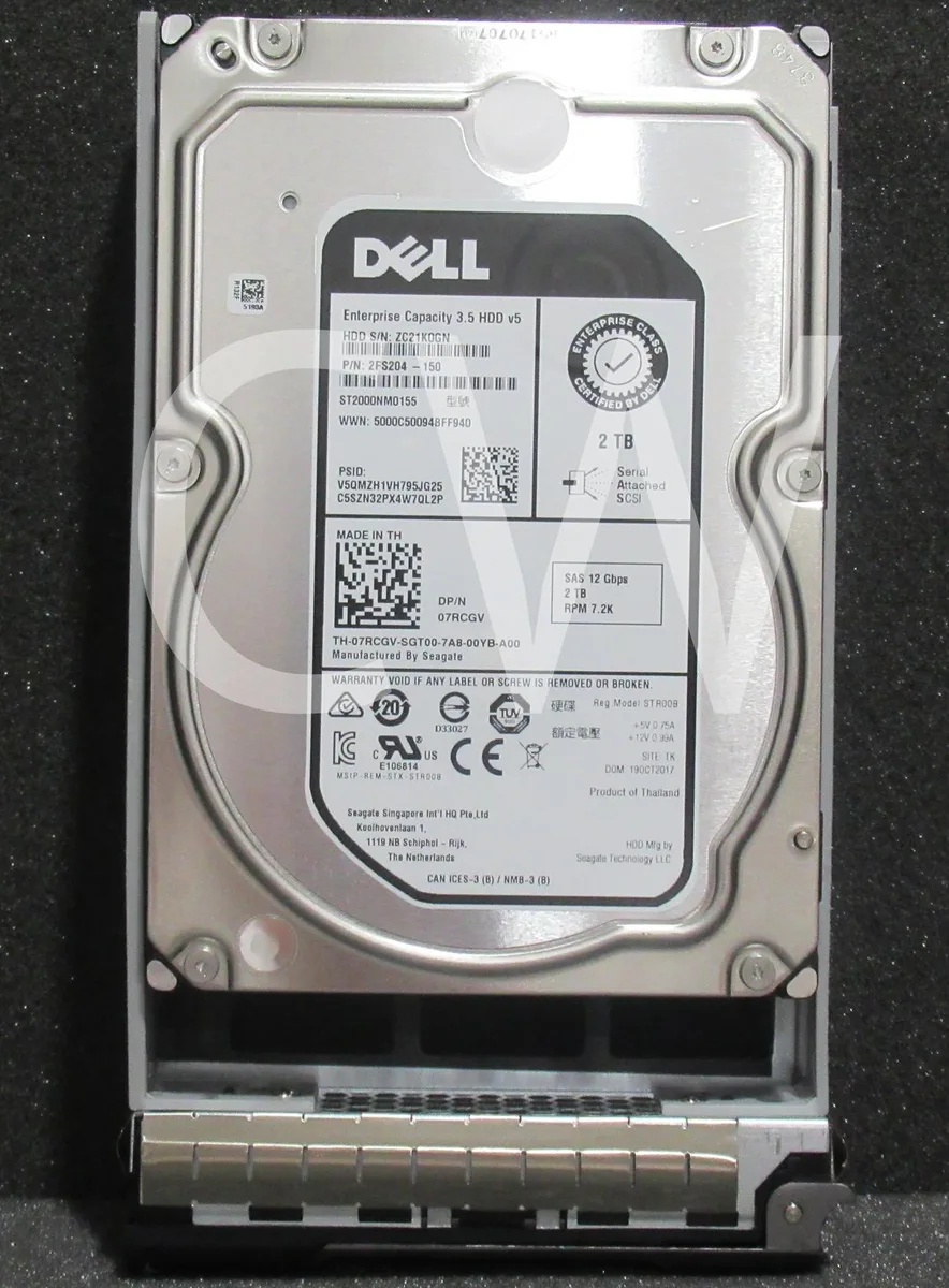 DELL DELL ST2000NM0155 2TB 7.2KRPM 12Gb/s SAS 2.5" internal hard drive — 商品写真