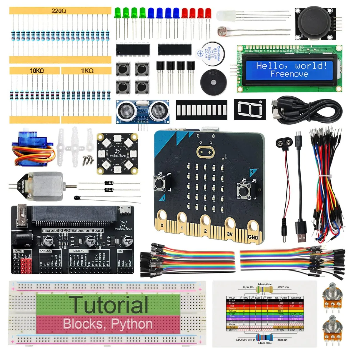 KEHIPI KEHIPI Super Starter Kit for BBC Micro:bit V2, 192 Items, 38 Projects, 266-Page Tutorial — Produktfoto