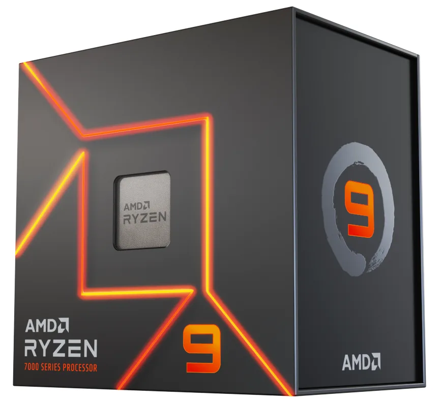 AMD Ryzen 9 7900 desktop processor in AM5 packaging with Wraith Prism cooler