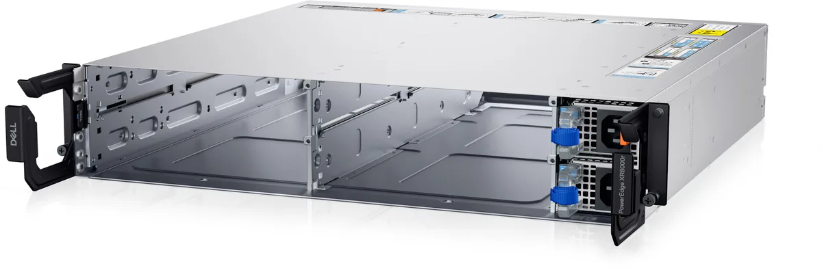 Silver 2U rack server chassis with front drive bays and control panel