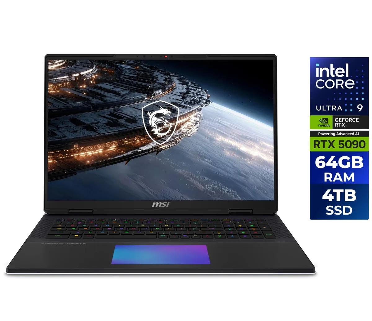 Large Core Black gaming laptop with an 18 inch Mini LED screen and thick chassis