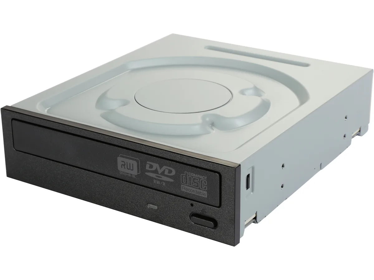 Black 5.25-inch tray-load DVD burner with SATA connection
