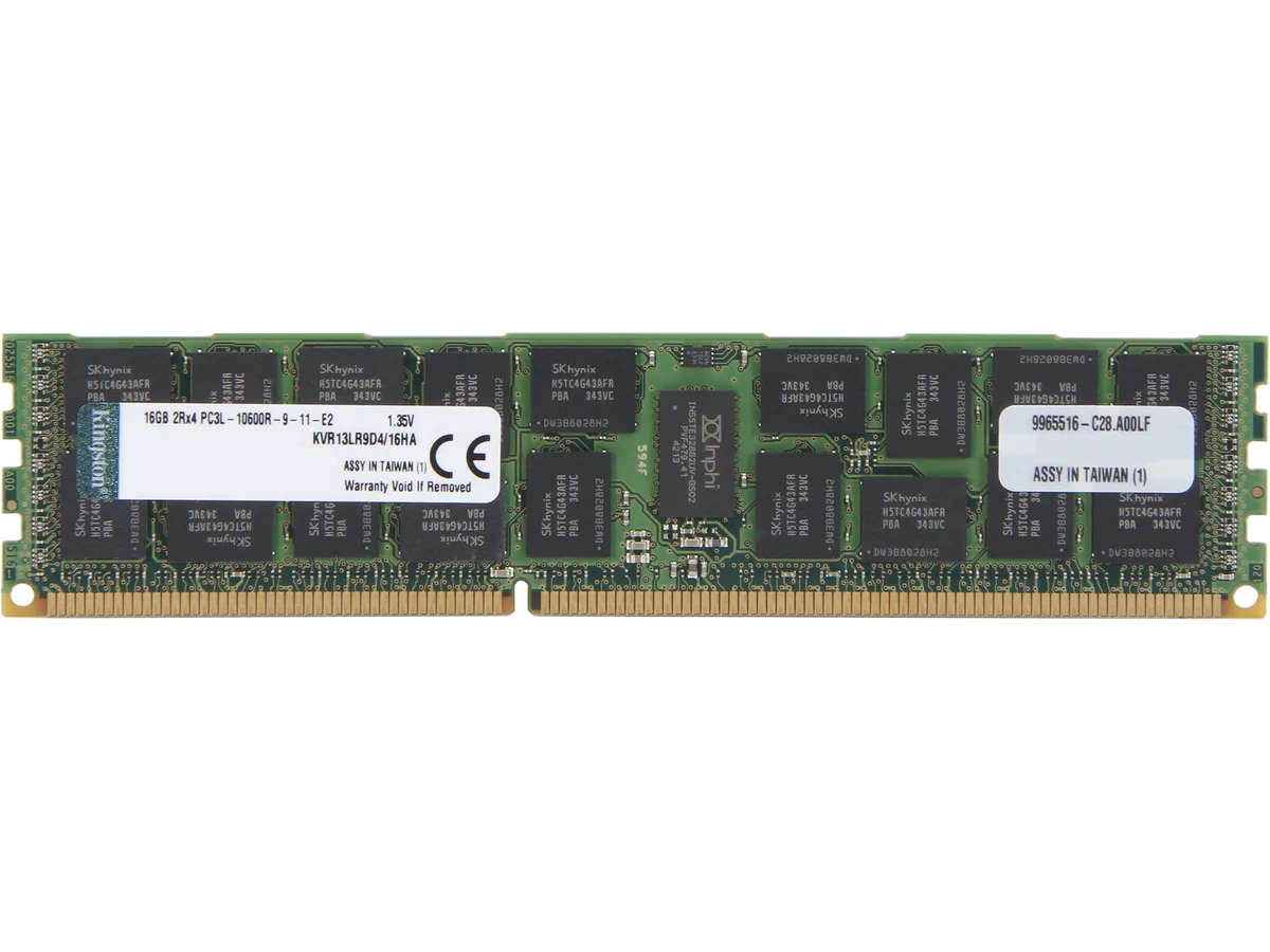 Kingston Technology Corp. Kingston Technology Corp. KVR13LR9D4/16HA 16GB DDR3 1333 ECC Registered server RAM — foto del prodotto