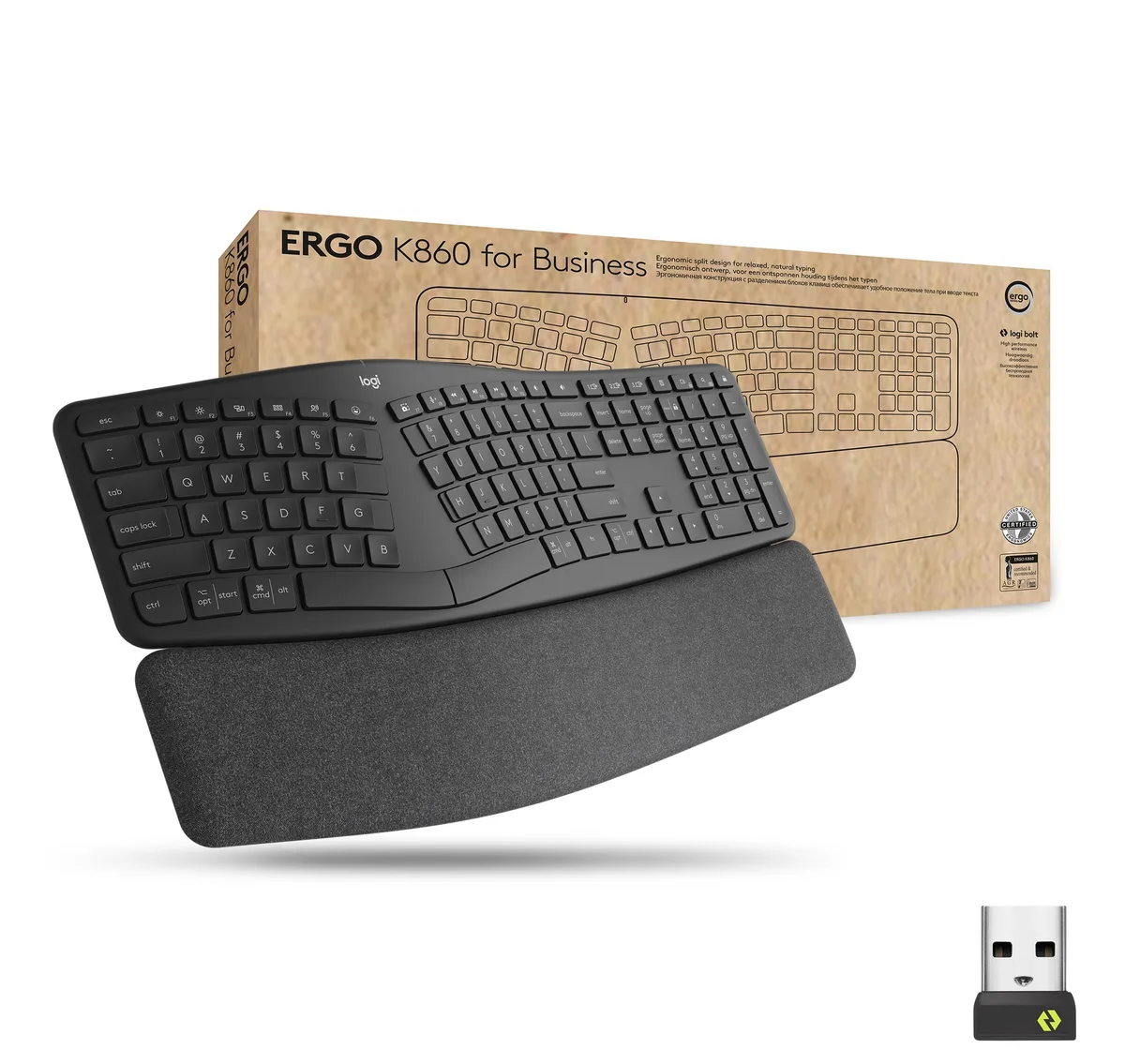 Logitech Logitech Ergo K860 Split Wireless Keyboard 920-010175 Graphite — photo du produit